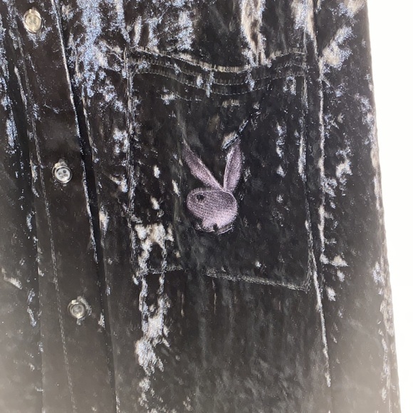 Brand NEW NWT Ladies Playboy Black Crushed Velour Shacket velvet soft feel - Picture 8 of 16